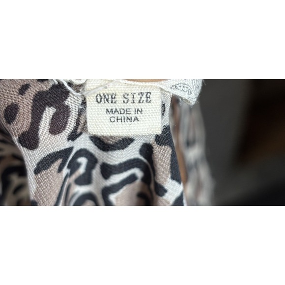 Perch by Blu Pepper Leopard Tie Front Open Cardigan One Size Boho Chic - Picture 8 of 9